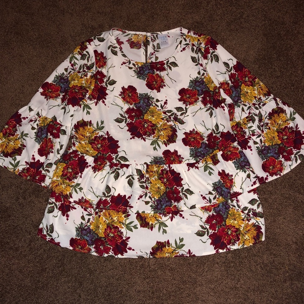 Time & Tru Peplum Ruffle Top